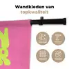 Bonjour - Roze - Fel groen Wandkleed katoen klein -sfeer2