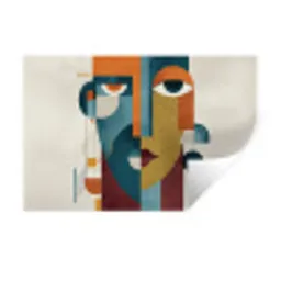 Geometrisch - Strakke vormen - Kleurrijk Muursticker klein -3d