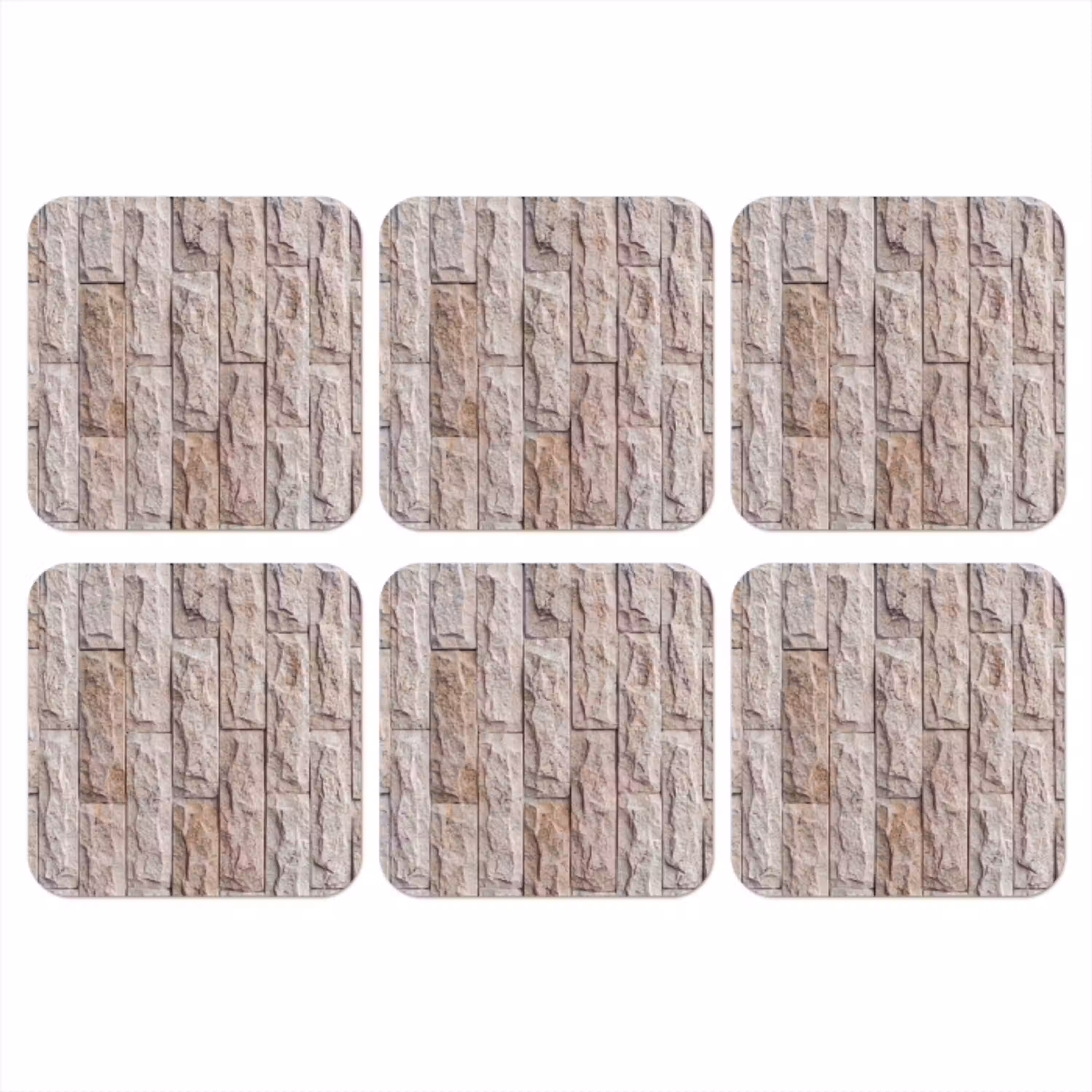 Muur - Steen - Ruw - Beige - Textuur onderzetter kurk middel -3d