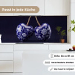 Porselein- Kersen - Delfts - Blauw keuken achterwand 2 middel -sfeer4_DE