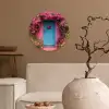 Bloemen - Deur - Roze Wandcirkel kunststof plaat 5mm dik klein -sfeer1