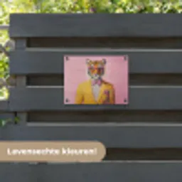 Tijger - Bril - Geel - Jasje tuinposter los doek klein -sfeer3