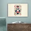 Speelkaart - Hartenkoningin - Bloemen - Hartjes canvas 2cm klein -sfeer4