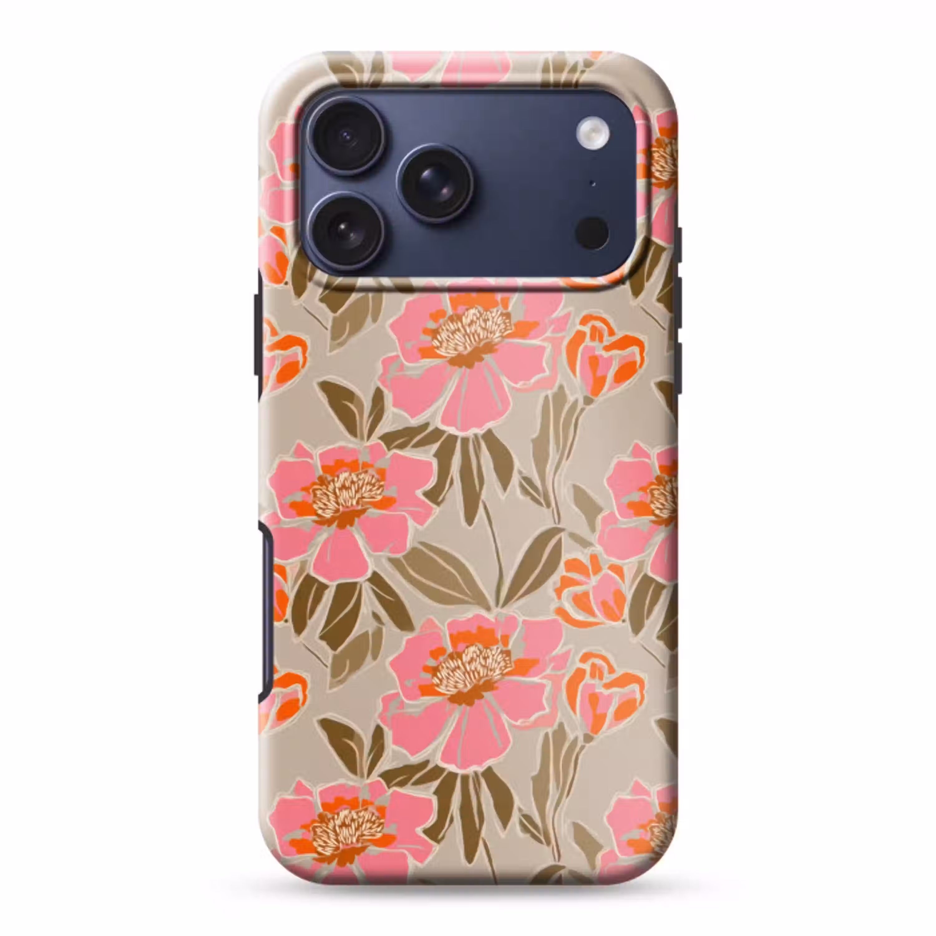 Pioenrozen - Patroon - Roze Toughcase MagSafe Apple iPhone 17 Pro Max klein 1019 -3d