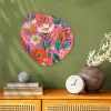 Roze - Bloemen - Wit - Oranje Wandcirkel Organisch Forex 3mm klein -sfeer2