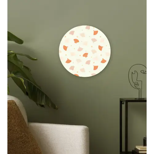 Zee - Dieren - Schelpen - Sinaasappel Wandcirkel plexiglas klein 852 -sfeer3