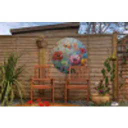 Bloemen - Kleurrijk - Waterverf - Natuur - Zomer Wandcirkel tuinposter met ringen klein -buiten3