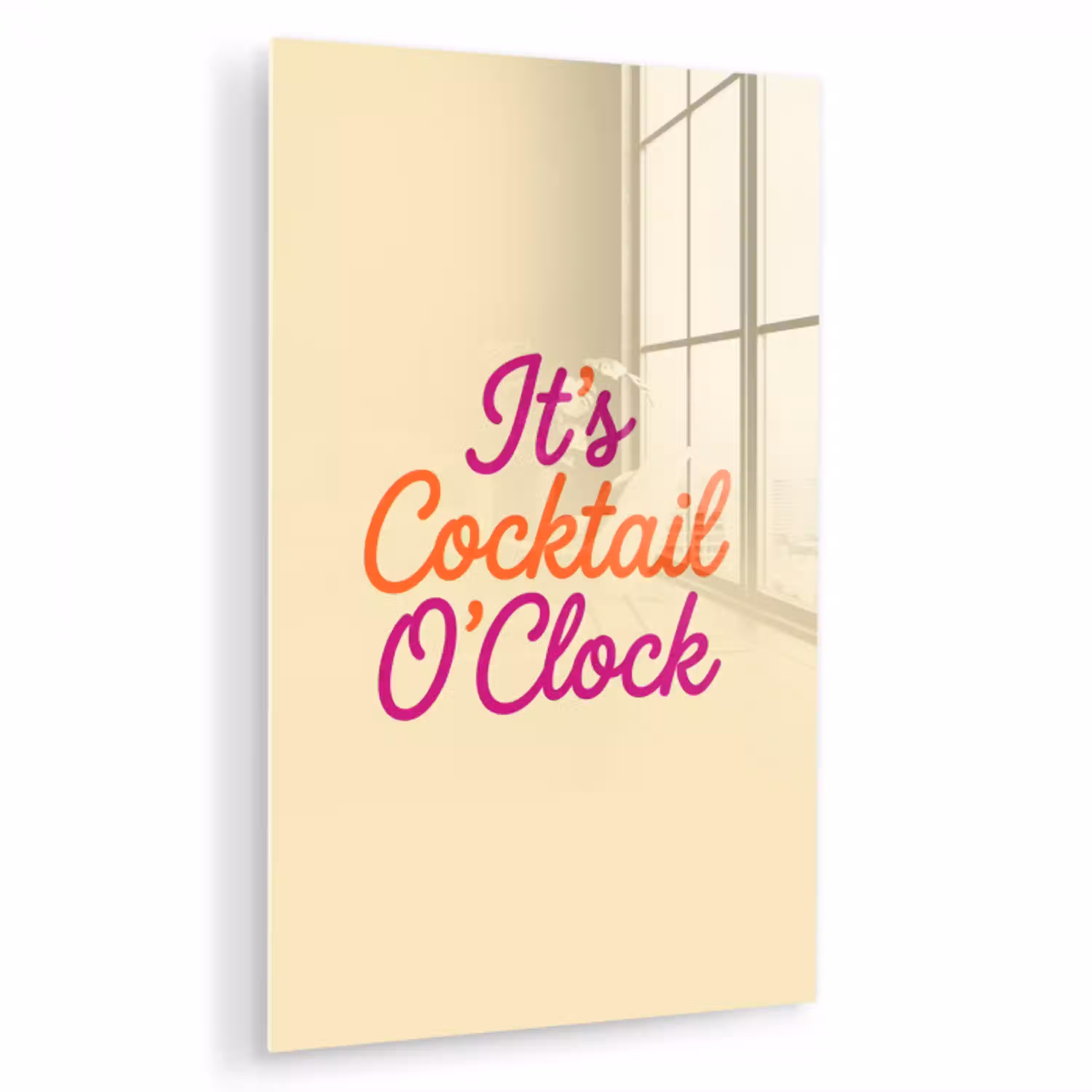 Cocktail O'Clock - Geel - Retro plexiglas 5mm klein -zzzproduct_nieuw