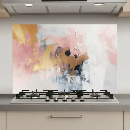 Abstract - Pastel kleuren - Goud - Modern - Aesthetic keuken achterwand spatscherm klein -3d_website