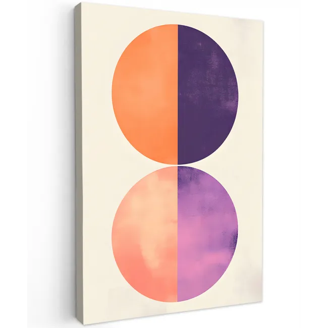 Abstract - Cirkels - Paars Tuinposter op houten frame 2 cm dik klein -3d