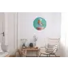 Roodborstje - Vogel - Koksmuts - Sokkel Wandcirkel aluminium klein -woonkamer