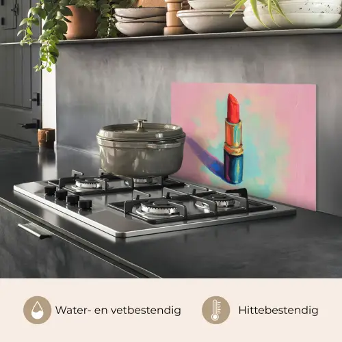 Lippenstift - Rood - Penseelstreken keuken achterwand spatscherm klein -usp_NL
