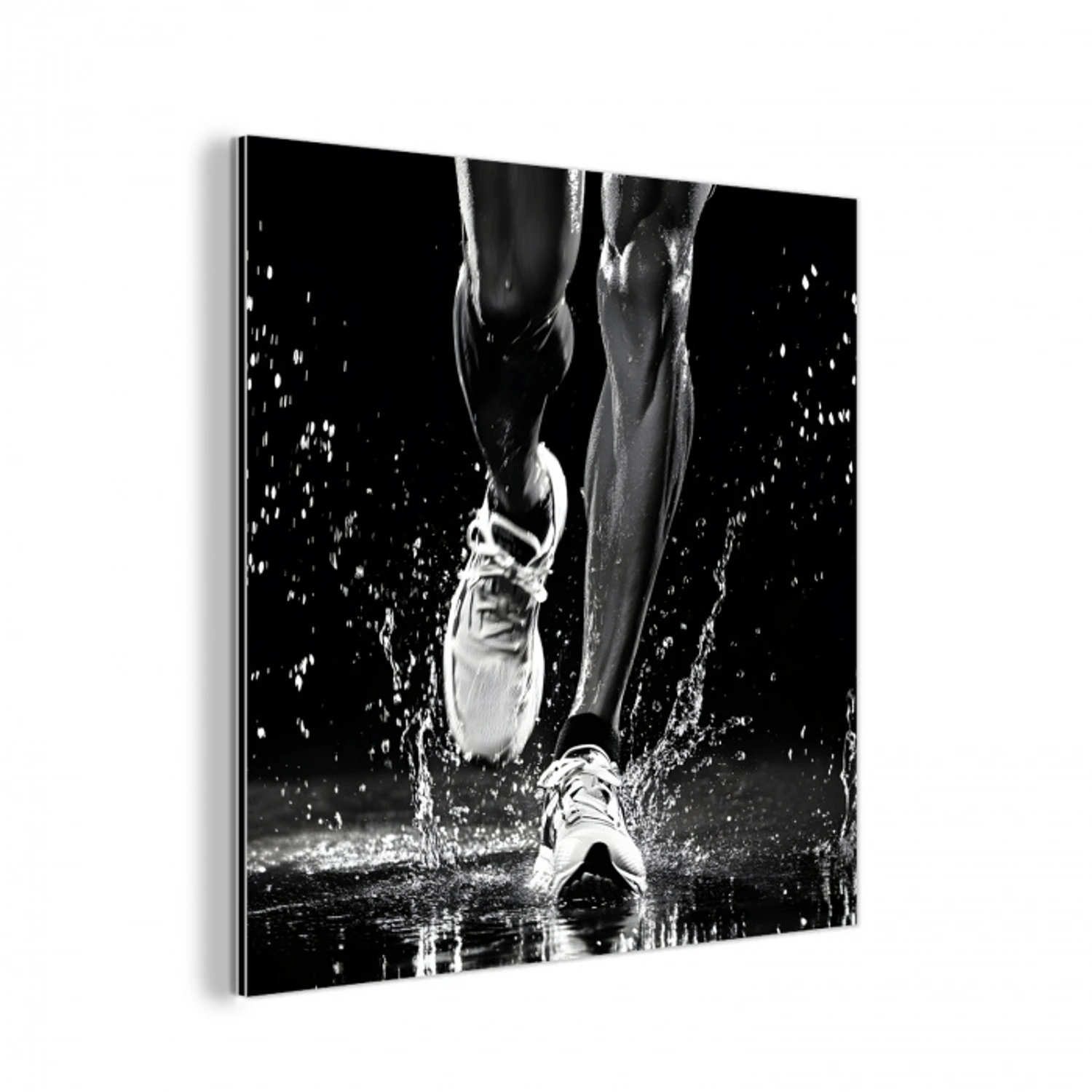 Hardloopschoenen - Rennen - Druppels - Zwart aluminium wit klein -3d