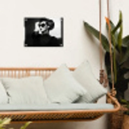 Vrouw - Zwart - Hart tuinposter los doek klein -sfeer7