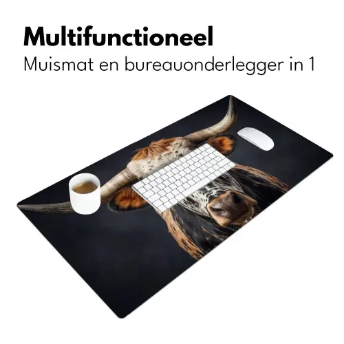Stier - Kleurrijk - Hoorns Muismat XXL klein -sfeer4