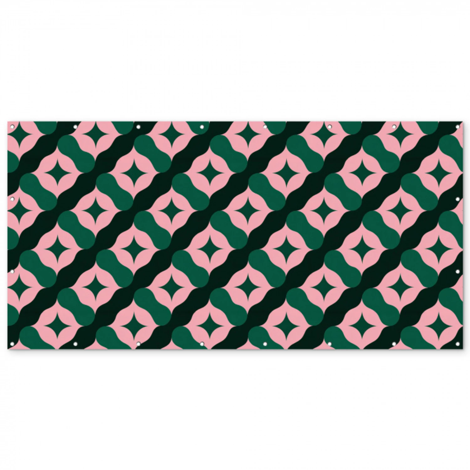 Groen - Roze - Retro - Sterren Balkonbeschermer Duitsland klein 596 -zz_3d