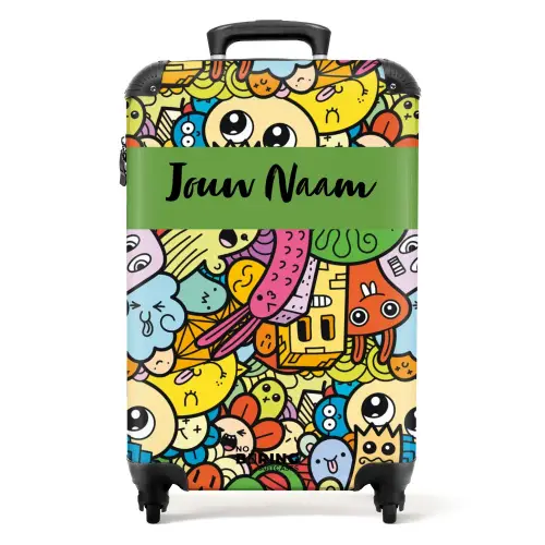 Schattige Beestjes in Stad NBS - Handbagage koffer - Kinderen Unisex middel -productfoto_recht