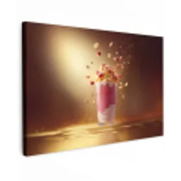 Framboos - Smoothie - Drinken - Roze Tuinposter op houten frame 2 cm dik klein -3d
