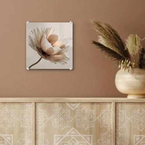 Bloem - Beige - Crème plexiglas 5mm klein -sfeer5