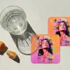 Portret - Bloemenkroon - Vrouw onderzetter kurk middel -sfeer4
