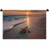 Schildpad - strand - Zonsondergang Wandkleed katoen klein -zz3d