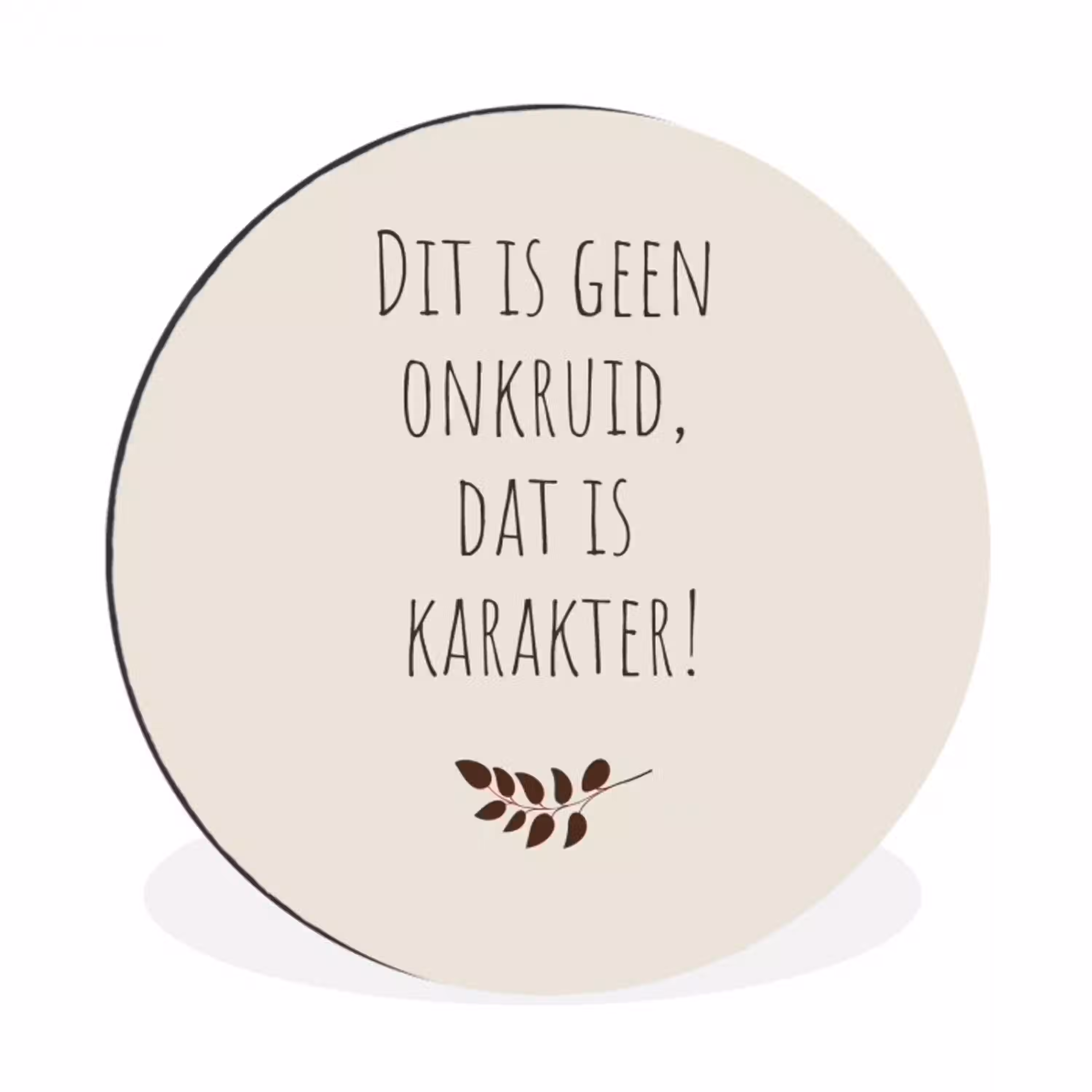 Bruin - Minimalistisch - Quote - Zomer Wandcirkel aluminium klein -3d