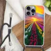 Tulpenveld - Zonsondergang - Kleurrijk Hoesje iPhone 16 Pro Max met koord klein -sfeer4