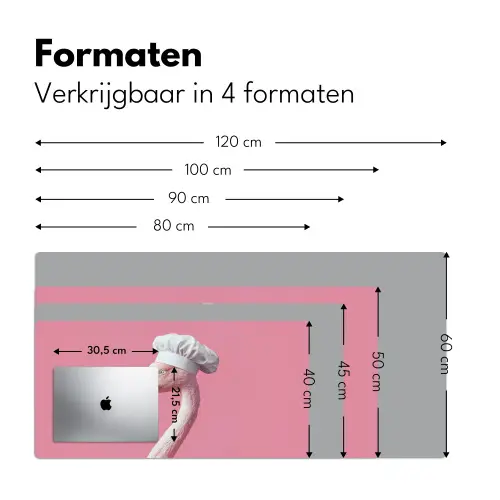 Flamingo - Roze - Koksmuts - Vogel Muismat XXL klein -sfeer5