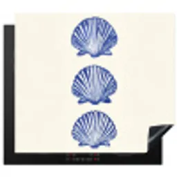 Schelpen - Blauw - Patroon Inductie beschermer vinyl 3mm middel -3d
