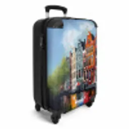 Olieverf - Architectuur - Amsterdam - Stad NBS - Handbagage koffer - Unisex middel -productfoto_3d