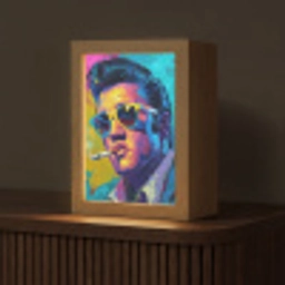 Portret - Sigaret - Kleurrijk - Bril Light Box met kabel (Tafellamp) klein -z3d_website