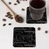 Gaming - Abstract - Lijnen - Rondjes - Zwart onderzetter kurk middel -sfeer2