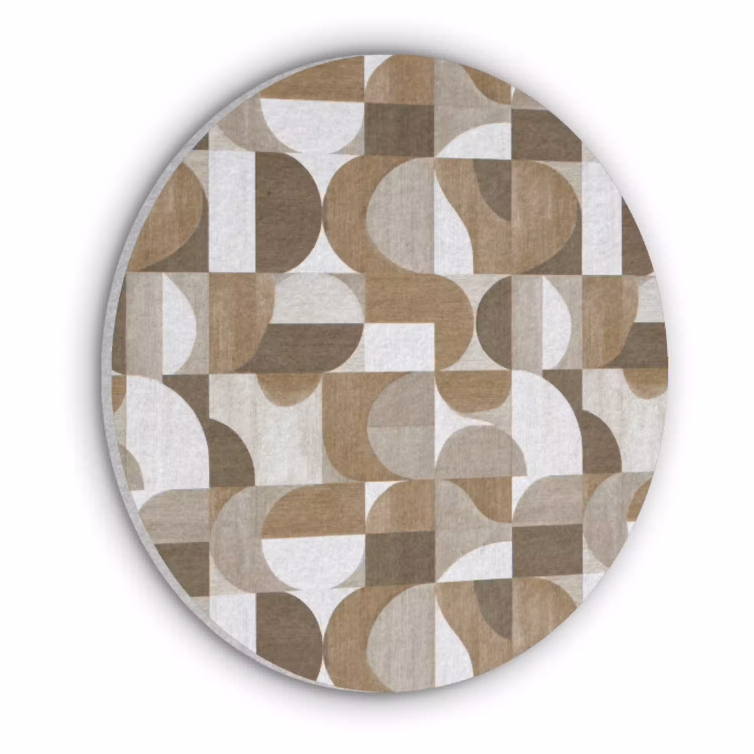 Abstract - Retro - Bruin Akoestische PET Vilt - Rond klein 838 -3d
