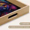 Leeuwenkop - Felgekleurd - Abstract Dienblad Rechthoek middel -USP_HandgreepNL