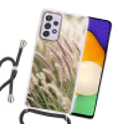 Gras - Close up - Groen Hoesje Samsung Galaxy A52 5G met koord klein -sfeer1