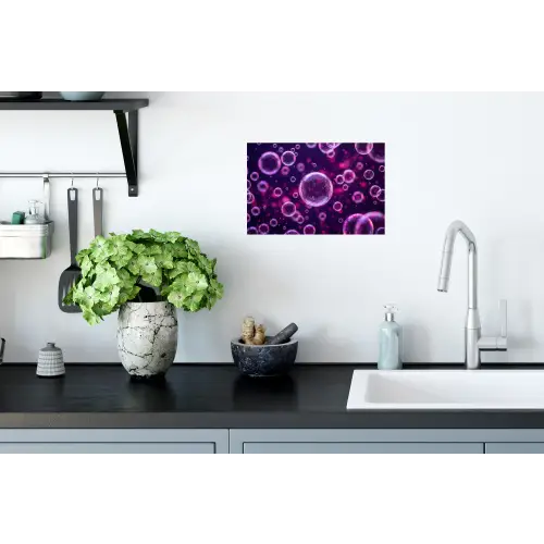 Paars - Bubbels - Schuim Muursticker klein -keuken