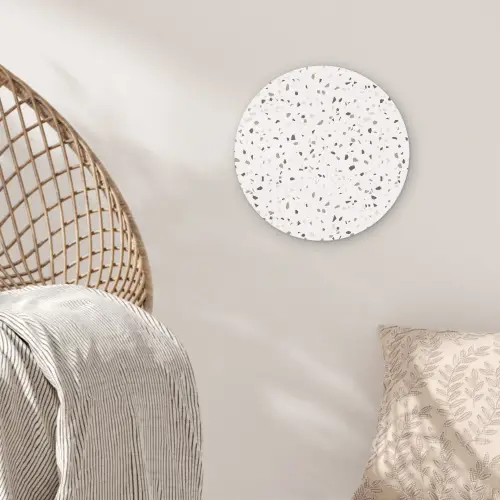 Terrazzo -  Patroon  -  Créme Wandcirkel plexiglas klein 852 -sfeer5