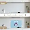 Bladeren - Wit - Vlinder - Insect keuken achterwand spatscherm klein -voor_na_NL