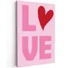 Love - Roze - Hart - Valentijn Tuinposter op houten frame 2 cm dik klein -3d