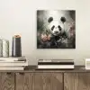 Panda - Dieren - Bloemen - Planten aluminium wit klein -sfeer1