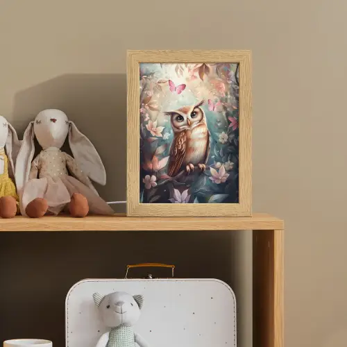 Uil - Bos - Bloemen - Vlinders Light Box met kabel klein -sfeer2_kind