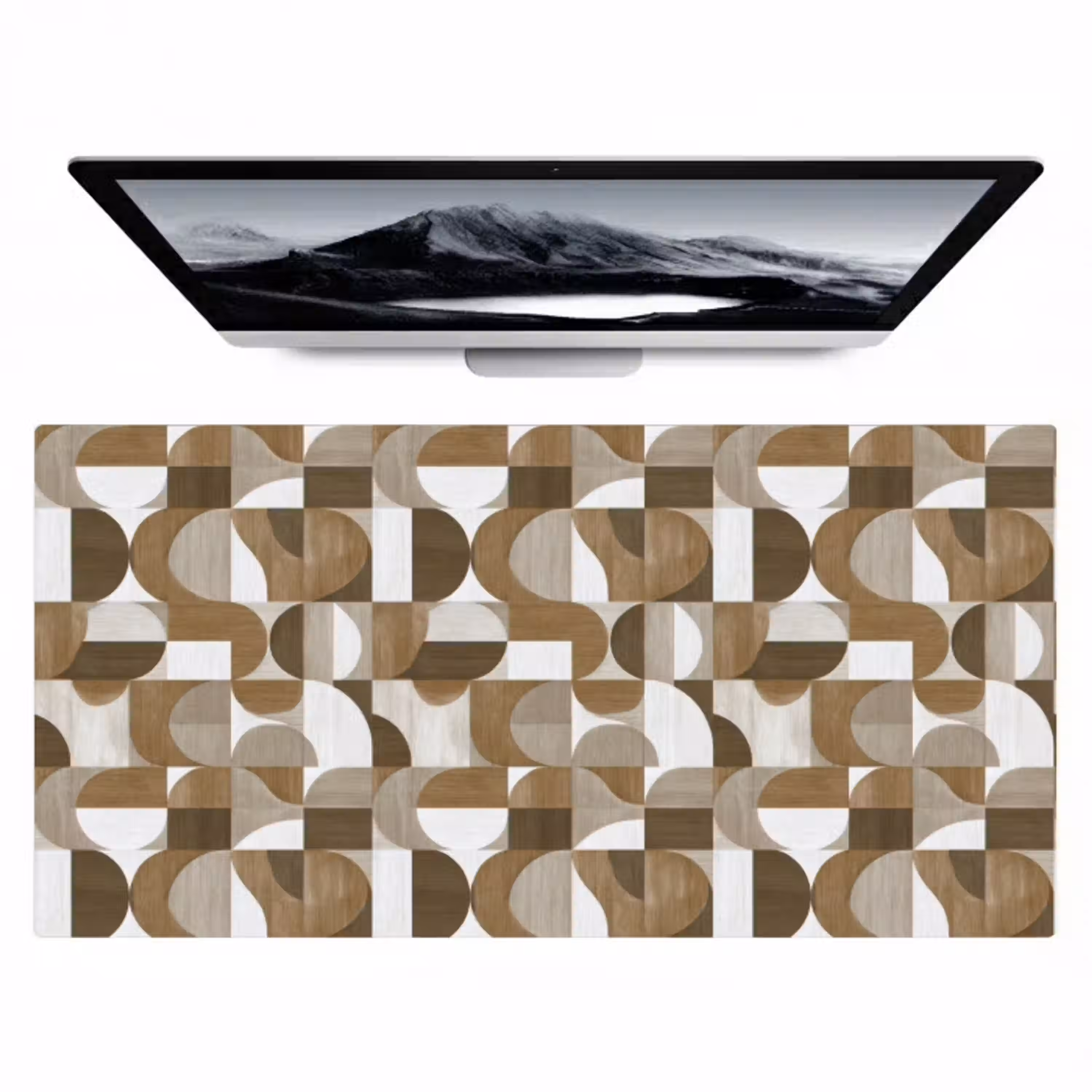 Abstract - Retro - Bruin Muismat XXL klein 681 -zzz3d