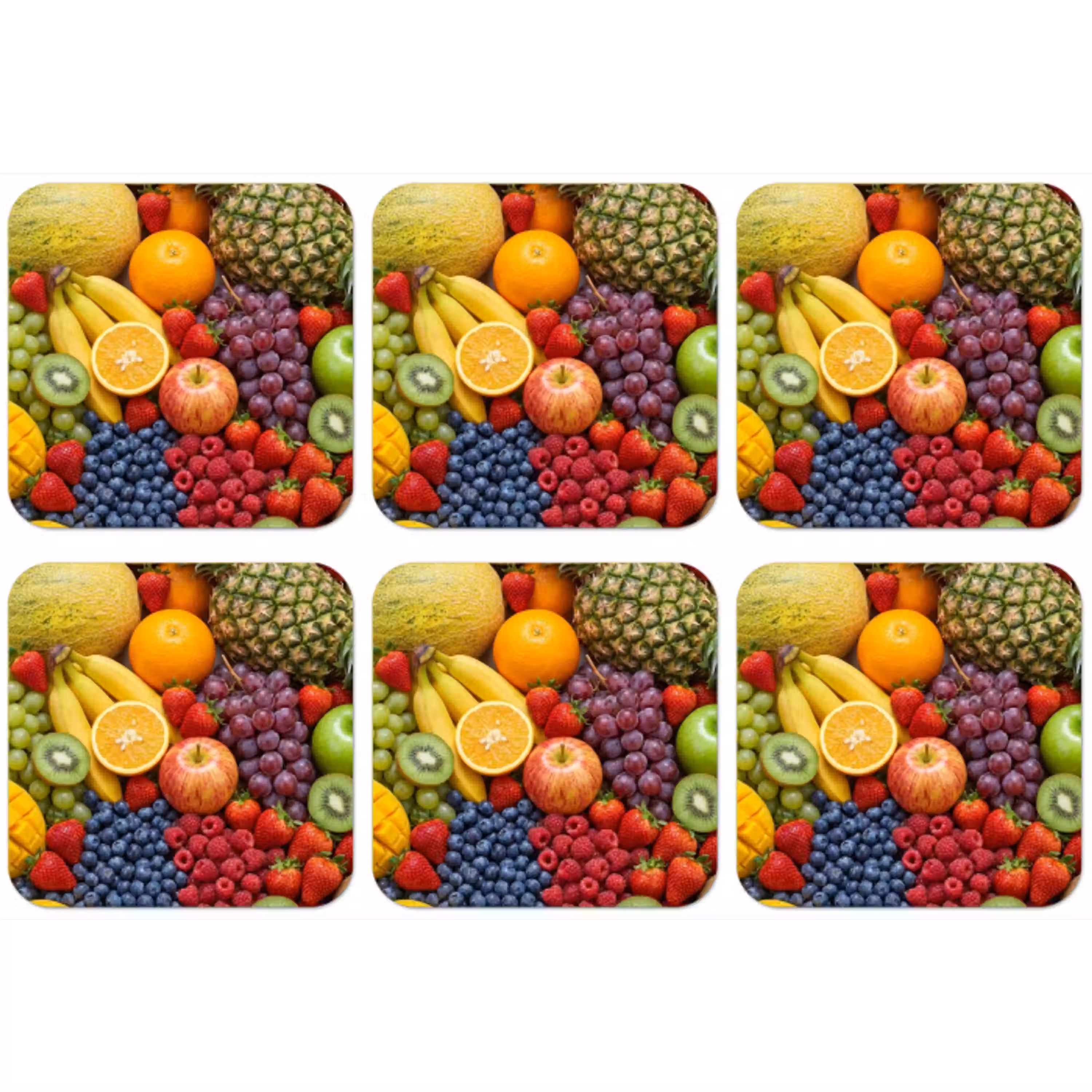 Eten - Fruit - Vers - Kleurrijk - Voeding onderzetter kurk middel -zkaufland3dotto