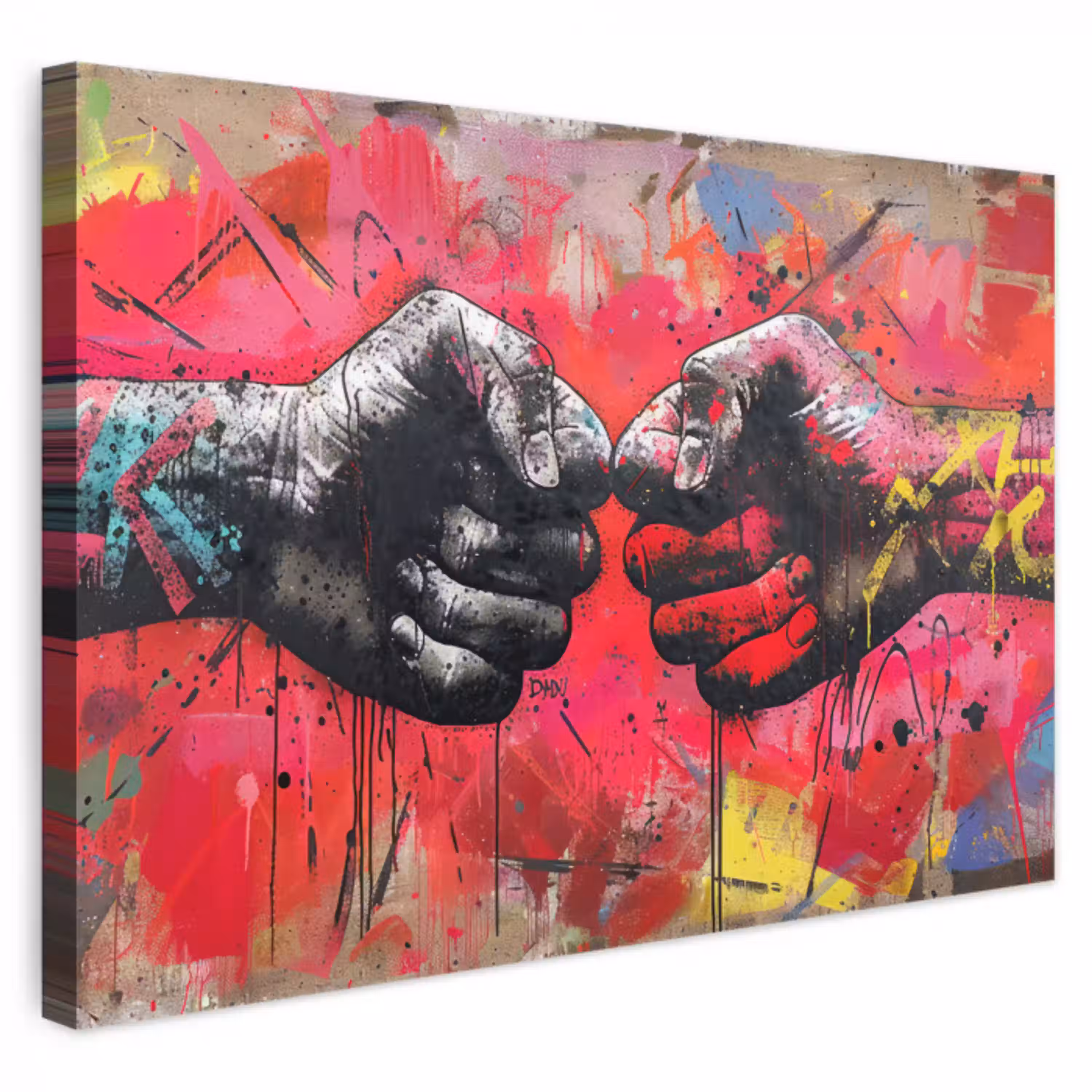 Street art - Handen - Graffiti - Kunst - Banksy canvas 2cm klein -3d