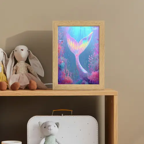 Zeemeerminnenstaart - Koraal - Water Light Box met kabel klein -sfeer2_kind
