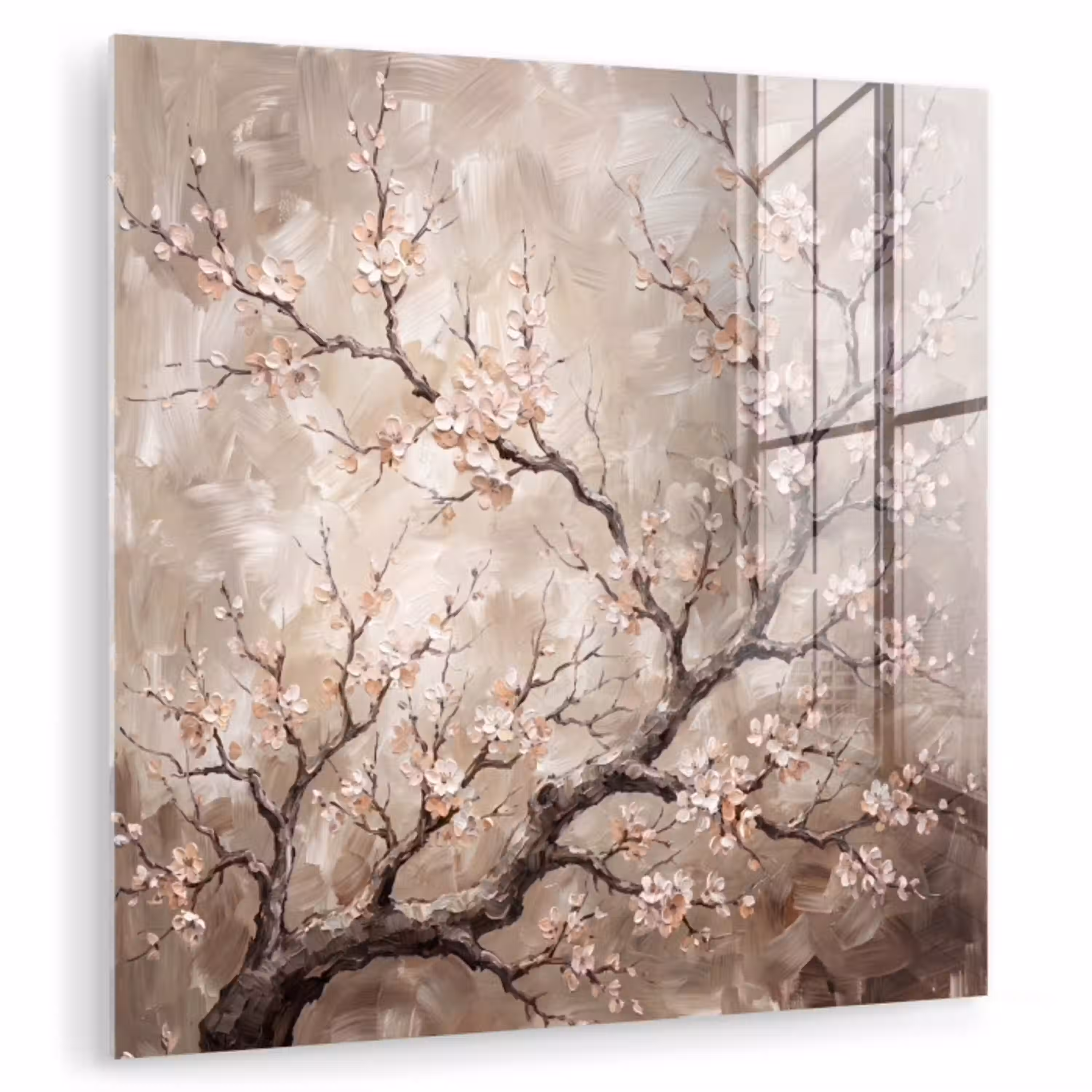 Bloesem - Takken - Schilderij - Beige - Serene plexiglas 5mm klein -zzzproduct_nieuw