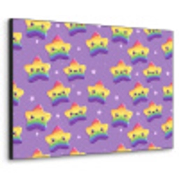 Sterren - Regenboog - Paars Textielframe zwart klein 947 -3d