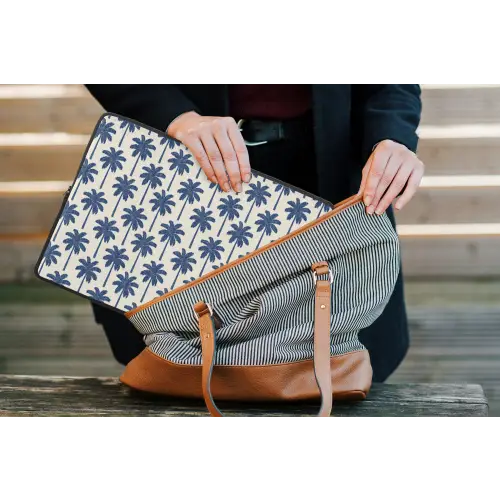 Symmetrisch - Palm - Blauw laptophoes neopreen klein 279 -tas