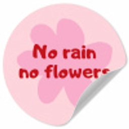 No rain no flowers - Bloem - Roze Wandcirkel behangsticker klein -3d