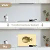 Stekels - Vis - Opgeblazen - Bruin keuken achterwand spatscherm klein -voor_na_NL